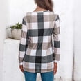 thumbnail image 4 of LYXSSBYX Women Long Sleeve Tops Hot Sale Clearance Fashion Women's Casual Lattice Printed Long Sleeve V-Neck Tunic Blouse Tops, 4 of 8