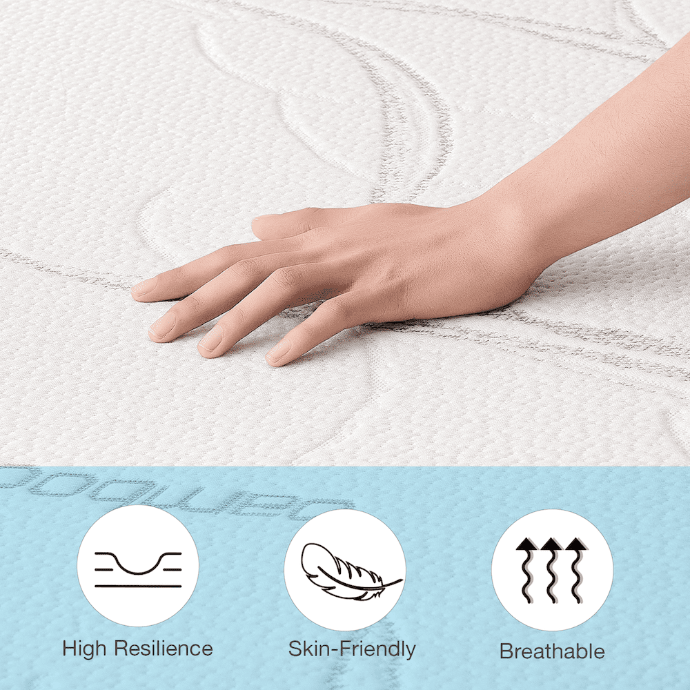 6 Inch Twin Memory Foam Mattress, Medium Firm Feel - CertiPUR-US Certified, Pressure Relieving, Bamboo Washable Cover for Single Bunk Trundle Bed