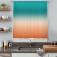 thumbnail image 5 of Teal Burnt Orange Ombre Sheer Curtains 72 Inches Long, Modern Gradient Abstract Art Light Filering Curtains, Breathable Simi Curtain Privacy Drapes for Living Room Lightweight Window Treatment, 5 of 9