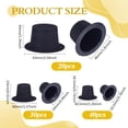 thumbnail image 2 of 90PCS 3 Size Mini Top Hat Black Velvet Tiny Formal Hats Plastic Miniature Hats, 2 of 5