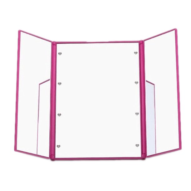 Espejo de maquillaje portátil de 3 pliegues, 8 cuentas de luz LED, espejo de mesa cosmético, suministros de belleza AweSitey HA1694-02B