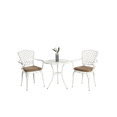 thumbnail image 3 of Miekor 3 Piece Patio Bistro Set Cast Aluminum Bistro Table and Chairs Set of 2 with Umbrella Hole,All Weather Metal Bistro Table Set,Outdoor Patio Furniture Set for Garden with cushion White 36371, 3 of 12