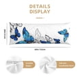 thumbnail image 2 of Naloa Blue Flying Butterflies Super Soft 20x60 Body Pillow Case,Long Side Hidden Zipper（PILLOWS ARE NOT INCLUDED）, 2 of 6