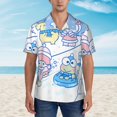 thumbnail image 2 of Lsque Sanrio Pattern Hawaiian Shirt for Men Unisex Summer Beach Casual Short Sleeve Cotton Linen Button Down Shirts-Medium, 2 of 6
