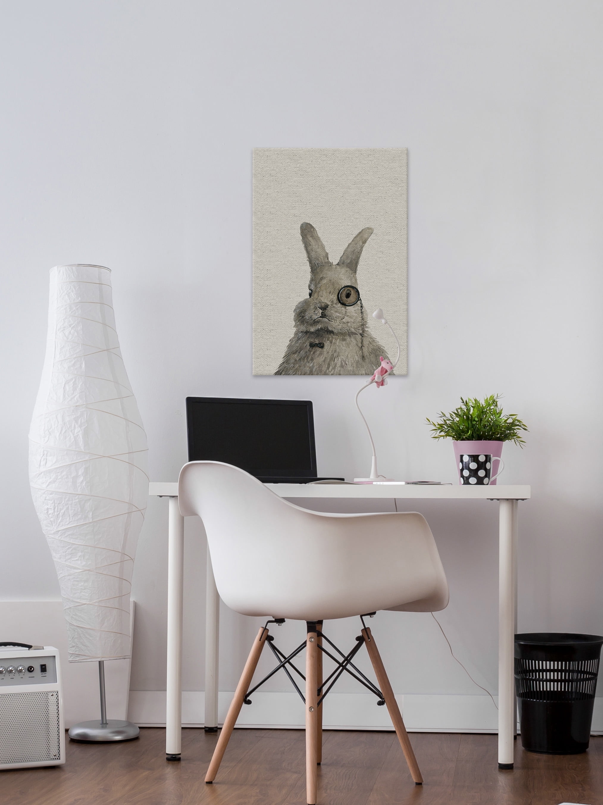 Bunny the Librarian Painting Print on Wrapped Canvas