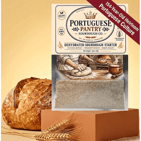 Portuguese Pantry Sourdough Starter Active Dry Organic Non-GMO Beginner-Friendly 1 Count 15g