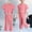 Pink, variant on Girls Crop Top and Flare Pants Set Gray Ribbed 2 Piece Outfit for Casual Everyday Wear Kids & Kids Sizes 2-10,Size 9-10 T