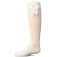 thumbnail image 2 of MeMoi  Crochet Bow Cotton Blend Knee High Sock - Girls - Female, 10, Winter White, 2 of 7
