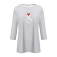 thumbnail image 3 of Womens Love Heart T-Shirts Valentine's Wife Day Graphic Tees 3/4 Sleeve Crew Neck Csual Fashion Funny Tunic Tops, 3 of 3