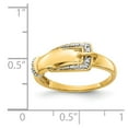 thumbnail image 3 of Solid 14k White and Yellow Gold Two Toned Diamond Buckle Ring Band Size 6 (.013 cttw.), 3 of 4