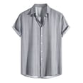 thumbnail image 1 of BOBOGOJP Mens Short Sleeve Shirts Short Sleeve Button Down Shirts with Pocket,Gray S, 1 of 5