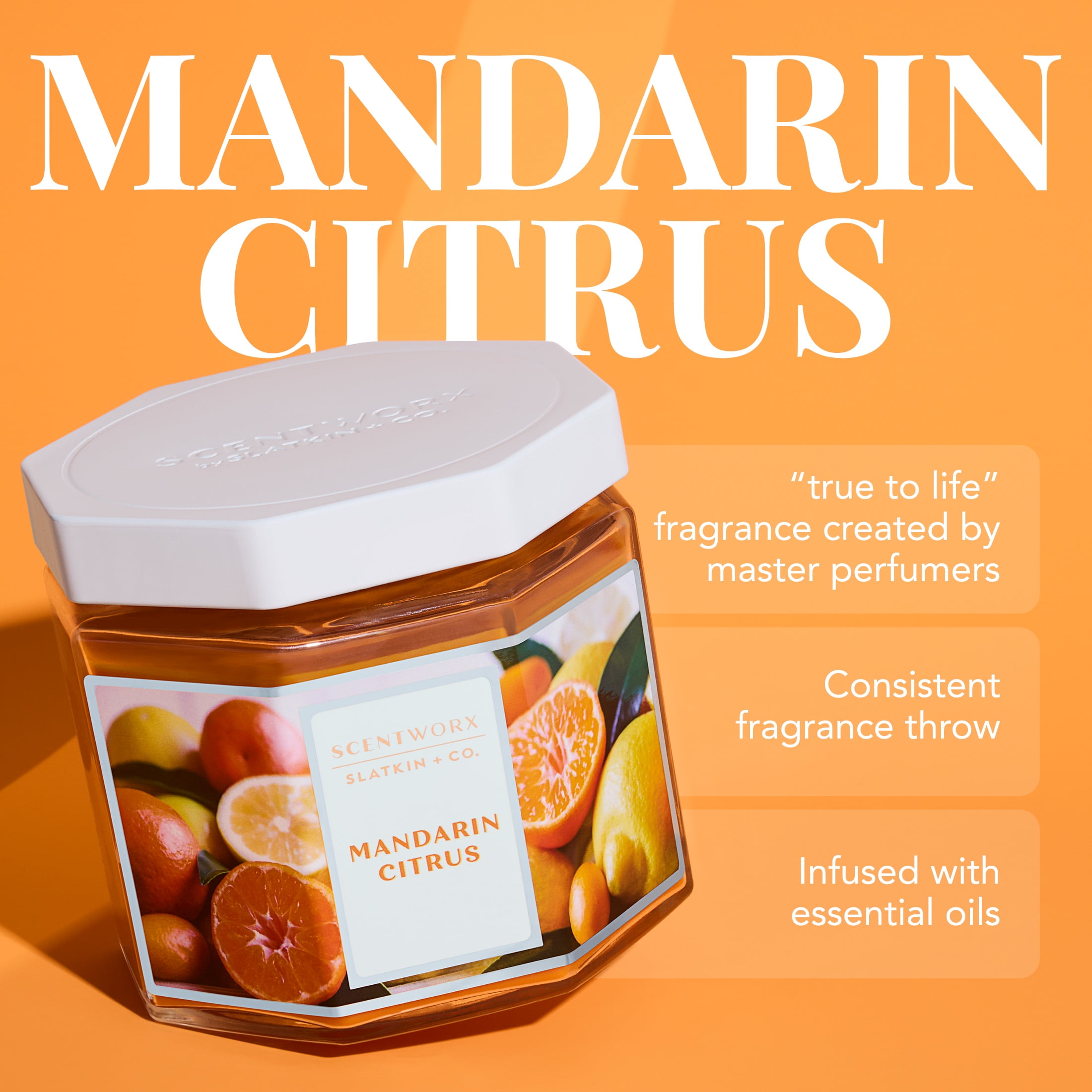 Scentworx 14.5 oz Mandarin Citrus 3-Wick Jar Candle by