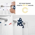 thumbnail image 3 of No Hook Shower Curtain with Snap in Liner, Independence Day Blue Red Star Waterproof Fabric Bathroom Curtain Mesh Top Window, Abstract Stars Cherry Shower Curtains 72x72in, 3 of 9
