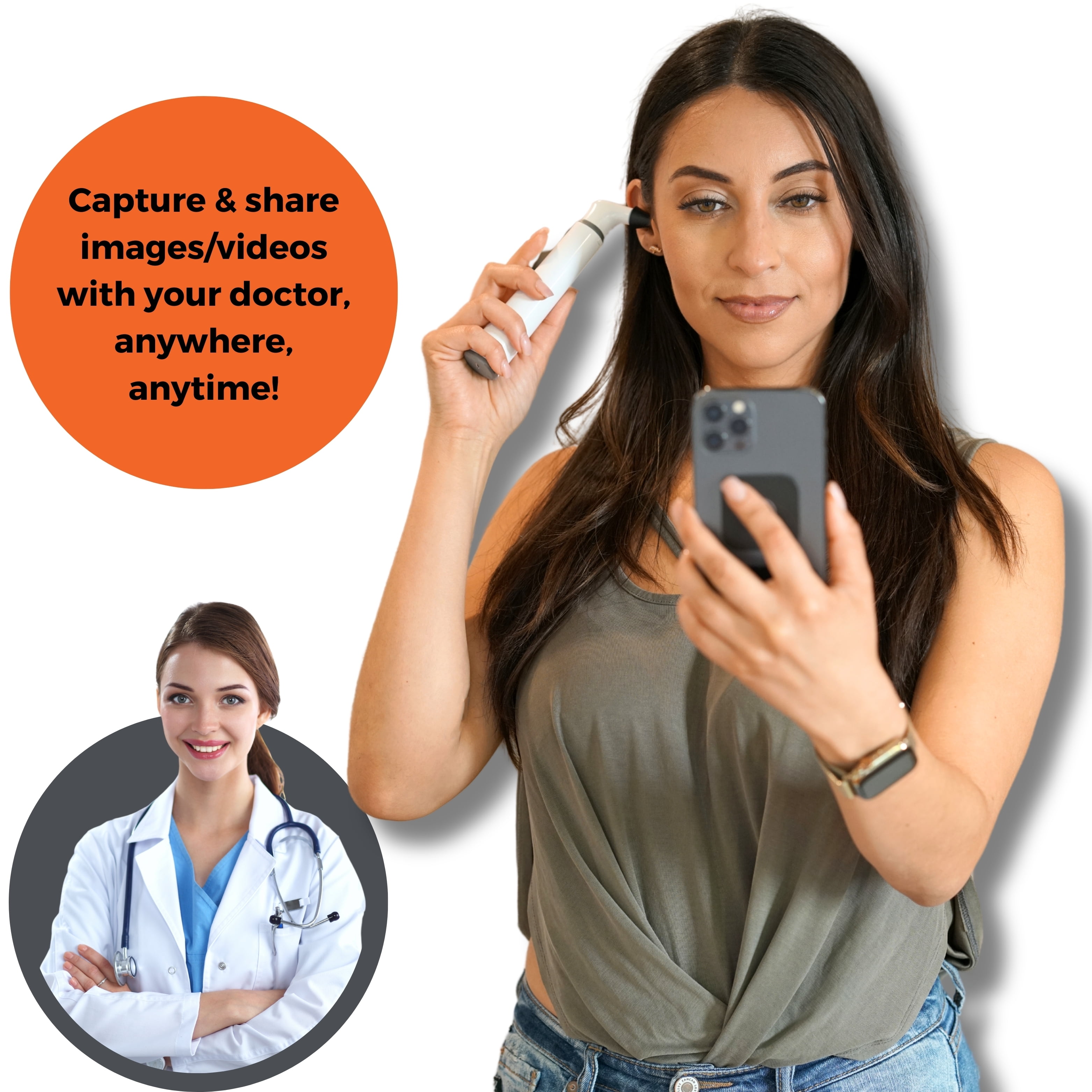 MOBI Smart Baby Otoscope Jr – 1080P HD Ear Camera with LED Lights | Helps Detect Ear Infections Early | Safe Ear, Nose & Throat Scope for Kids, Toddlers, Adults | Home Health Monitoring Tool