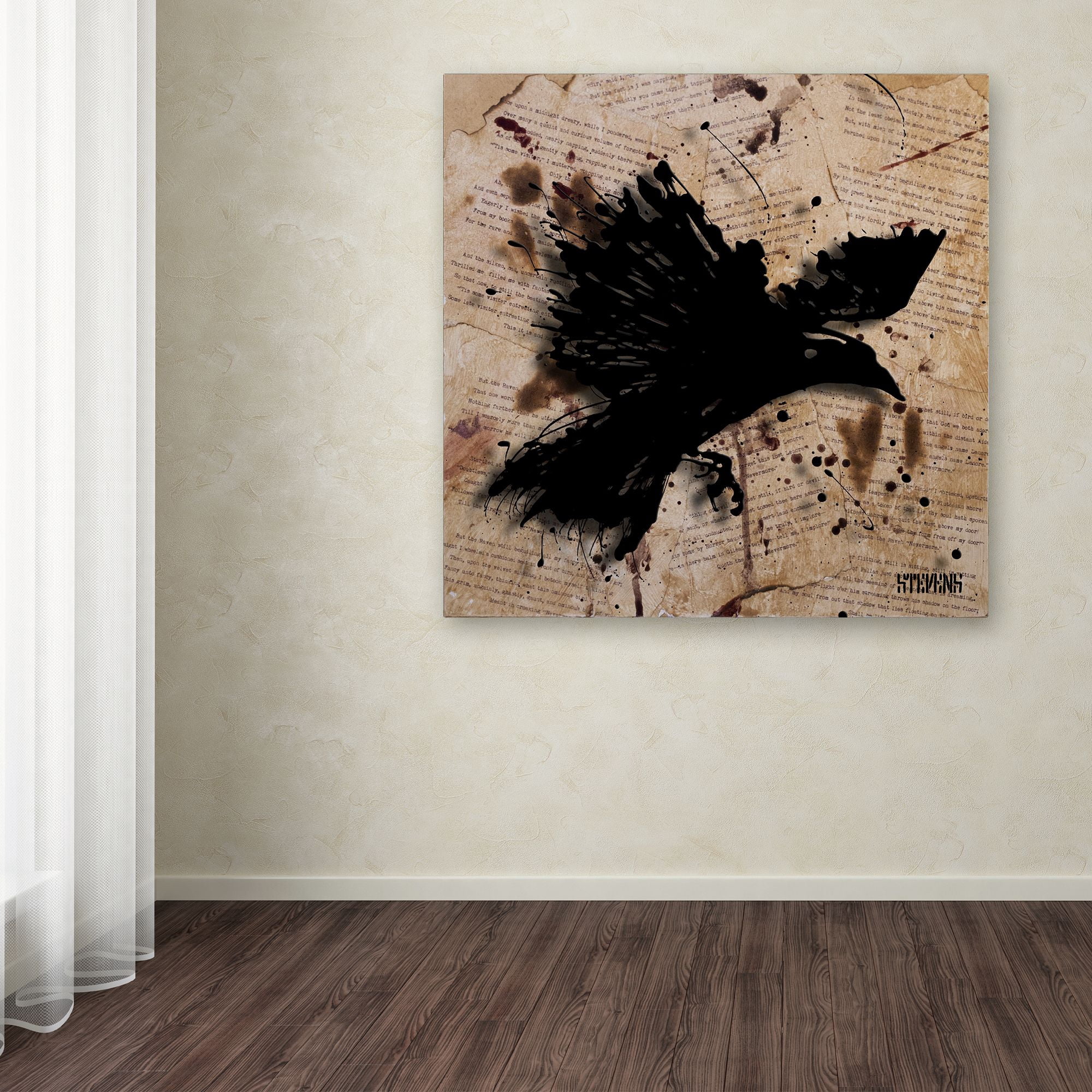 Trademark Fine Art Roderick Stevens 'The Raven 1' 35 x 35 (RS1011-C3535GG)
