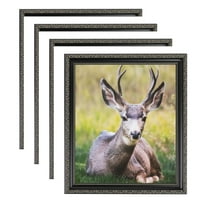 ArtToFrames 12" x 12" Antique Black Picture Frame, 12x12 inch Black Wood Poster Frame (WOM-5106), 4 Pack
