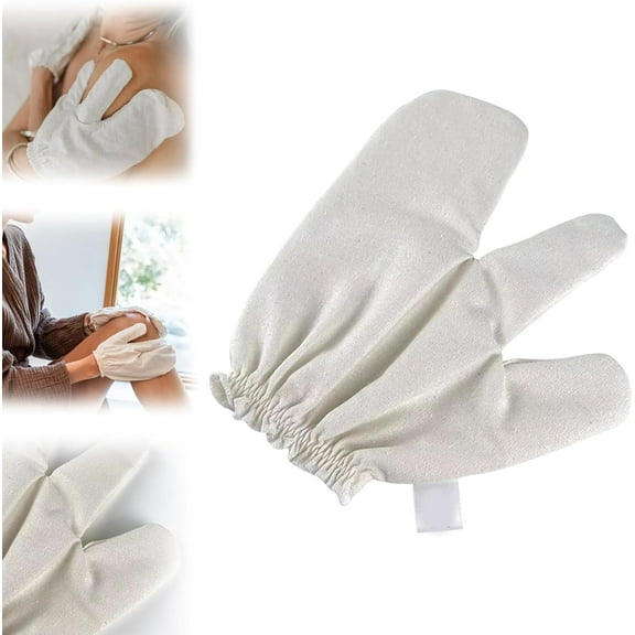 Garshana Gloves, Silk Fabric,Bath Massage Scrubbing Gloves, Ayurvedic Dry Brushing Skin Exfoliating Glove, 1Pcs