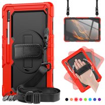 Allytech Hybrid Case for Samsung Galaxy Tab S9 FE  Plus/Galaxy Tab S9  Plus 12.4 Inch 2023 with S Pen Holder, Build in Screen Protector Shockproof Rugged Shoulder Strap Kickstand Kids Proof Case