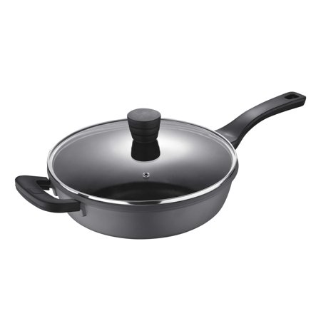 Bergner 11 inch / 4 Quart Covered Aluminum Saute Fry Pan Skillet