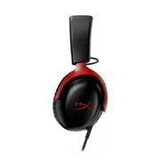 HyperX Cloud III – Wired Gaming Headset, PC, PS5, Xbox Series X|S, Angled 53mm Drivers, DTS Spatial Audio, Memory Foam, Durable Frame, Ultra-Clear 10mm Mic, USB-C, USB-A, 3.5mm – Black/Red