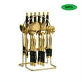 thumbnail image 1 of 24PCS Gilded Stainless Steel Flatware Set Handle with Ceramic Kitchen Utensil Tableware Cutlery Set Service for 6  Steak Cutlery Set for Home and Restaurant, 1 of 6