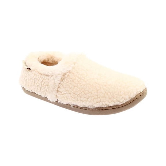Minnetonka Women's Faux Fur Dina Bootie Slippers for Women - Furry Winter Slip-on Shoes for Women, Cream, Large
