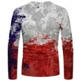 thumbnail image 5 of COSFO Long Sleeve Men Shirts Red Casual Crew Neck Pullover Graffiti Tee Shirts Mens, 5 of 5