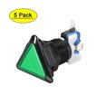 thumbnail image 1 of Botón de empuje para juegos 39x39x39 Triángulo 12V Interruptor de botón iluminado LED con microswitch para arcade video Verde 5pcs, 1 of 5