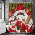 thumbnail image 3 of Black Santa Shower Curtain, Christmas Claus Merry Xmas Pattern Snowflake Pine Tree Holiday Bath Curtain Waterproof Fabric with Hooks for Home Decor, 72Wx72H, 3 of 6