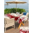 thumbnail image 4 of Outdoor Tablecloth with Umbrella Hole and Zipper, Pink Valentines Rectangle Table Cloth 60x84 Inch Waterproof Tablecloth, Vintage Love Heart Eucalyptus Botanical Picnic Table Cover for Patio Camping, 4 of 7