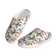 thumbnail image 2 of Yiaed Floral With Butterflies Print Slippers Fuzzy Warm Cozy Slippers Non Slip House Slippers For Indoor Outdoor Slippers House Slippers-46/47, 2 of 7
