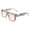 Gray (Pink), variant on Unisex Sunglasses Geometric Square Flat Top Modern UV 400 Frost Tortoise, Yellow