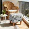 thumbnail image 3 of Jiueut White Black Marble Print Ottoman Slipcover, Anti Scratch Square Foot Stool Cover Washable Ottoman Sofa Protection with Elastic Bottom, 3 of 7