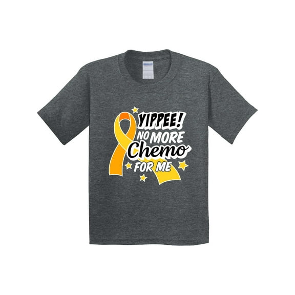 Inktastic Chilhood Cancer Awareness Yippee No More Chemo for Me Youth T-Shirt