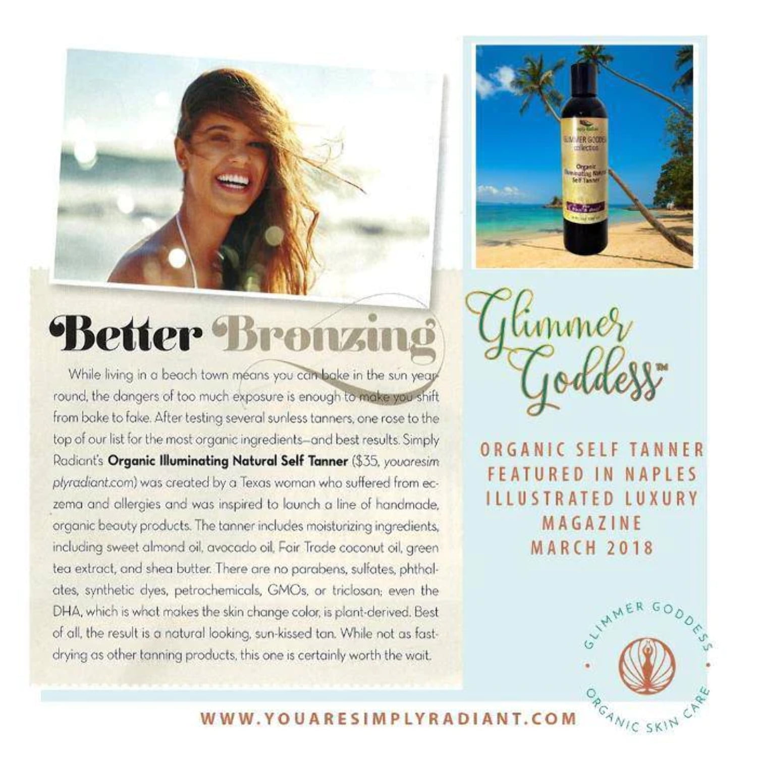 DHA Free Self Tanner for Sensitive Skin – Glow 4 oz. Dark