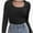 Black, variant on Women Long Sleeve Scoop Neck Tops Stretch Fitted Casual Tops Tee Slim Fit Fall Going Out Sexy Basic Shirts