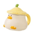 thumbnail image 4 of Taza de café de cerámica, taza de desayuno, gran capacidad, adorable para el hogar, la cocina, el agua. Amarillo, 4 of 9