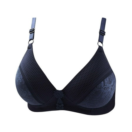 

Summer Clearance Bras for Women WJSXC Woman s Printing Thin Front Buckle Adjustment Chest Shape Bra Underwear No Rims Blue L