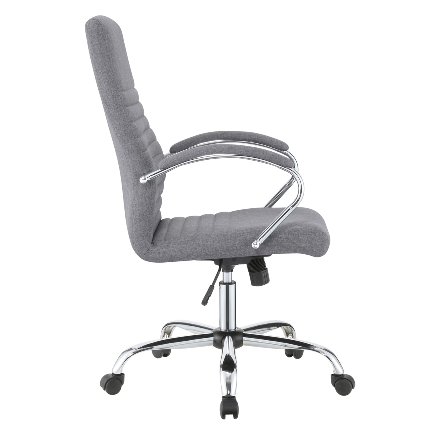 Cruz Upholstered Office Chair with Padded Seat Grey and Chrome