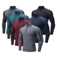 thumbnail image 5 of BELTNOV Men's 1/4 Zip Mock Neck Athletic Compression Long Sleeve Shirt Quick-Dry Stretch Workout Base Layer Moisture Wicking Undershirt for Gym Running Dark Gray, 5 of 5