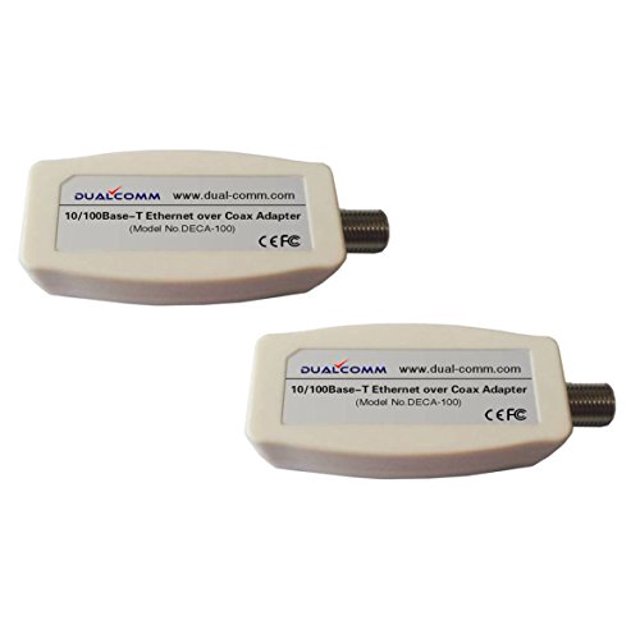 Dualcomm Adaptateurs Ethernet sur Coaxial (EoC) (DECA-100) - Pack Double