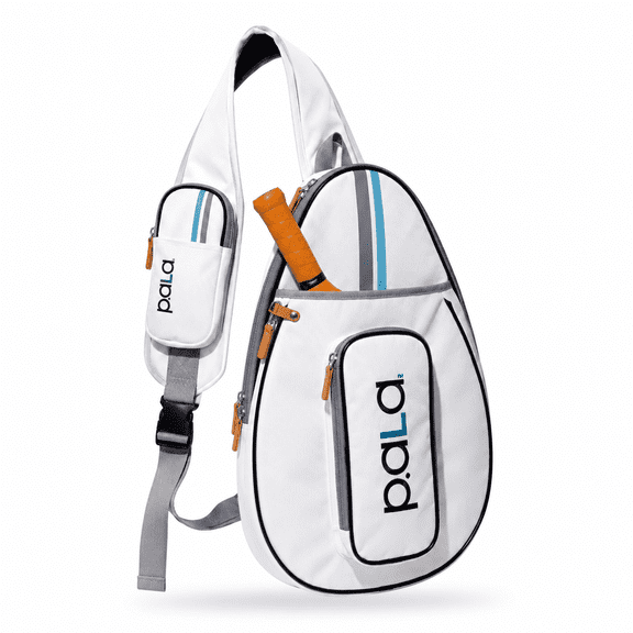 P.ala Padel and Pickleball Bag for Men and Women Tennis Padel Sling Bag Backpack - Great for Padel, Tennis, Racquet ball, Squash & Pickeball with fence hook. (White)