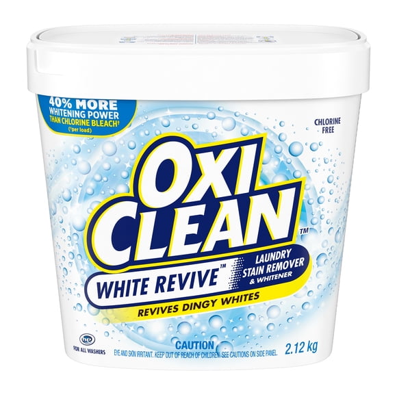 OxiClean White Revive Enzyme Laundry Stain Remover Powder, Effective on Grease, Blood, Wine Stains and More - Colour Safe, Chlorine Bleach-Free, 2.12 kg