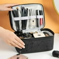 thumbnail image 5 of Dsseng Cosmetics Bag Double Layer Makeup Bag Beauty Makeup Brush Bags Travel Kit Organizer Cosmetic Bag Professional Multifunctional Organiser (Black), 5 of 5