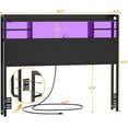 thumbnail image 2 of iSunirm Bookcase Headboard for Twin Size Bed with Storage, Headboard with LED Light & Power Outlets, Sturdy Twin Size Wood Headboard Only for Twin Size Bed Frame, 40.2'' Width, Black, 2 of 8
