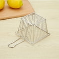 thumbnail image 6 of Mini Square Fry Basket Reusable Holder Fry Chip Basket 3.54Inch/2.55Inch Stainless Steel Food Baskets Silver for Kitchen Restaurant Party Barbecue Pack of 2, 6 of 7