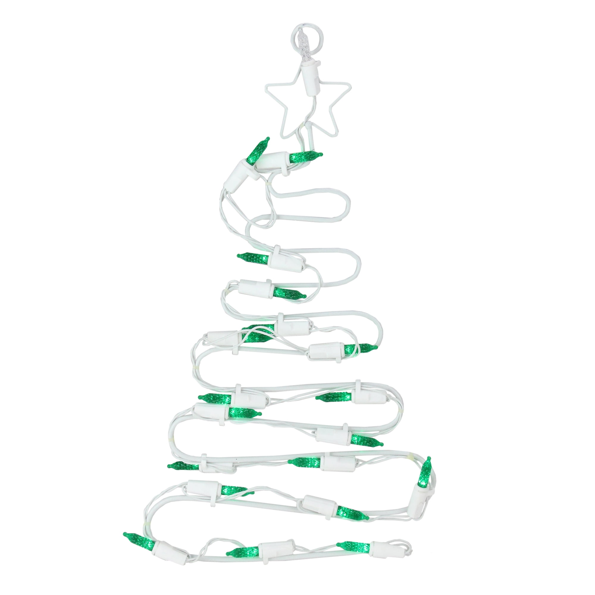 12.5" Battery Operated LED Lighted Christmas Tree Window Silhouette with Timer