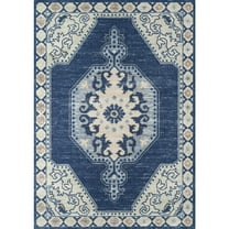 Momeni Anatolia Wool and Nylon Machine Made Navy Area Rug 3'3" X 5'