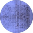 thumbnail image 1 of Ahgly Company Indoor Round Oriental Blue Industrial Area Rugs, 4' Round, 1 of 4