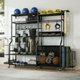 thumbnail image 5 of ModFusion 76” Multi Layer Sports Equipment Storage Rack with Wheels, All-in-One Garage & Home Organizer for Golf, Balls, and Gym Gear, 5 of 10